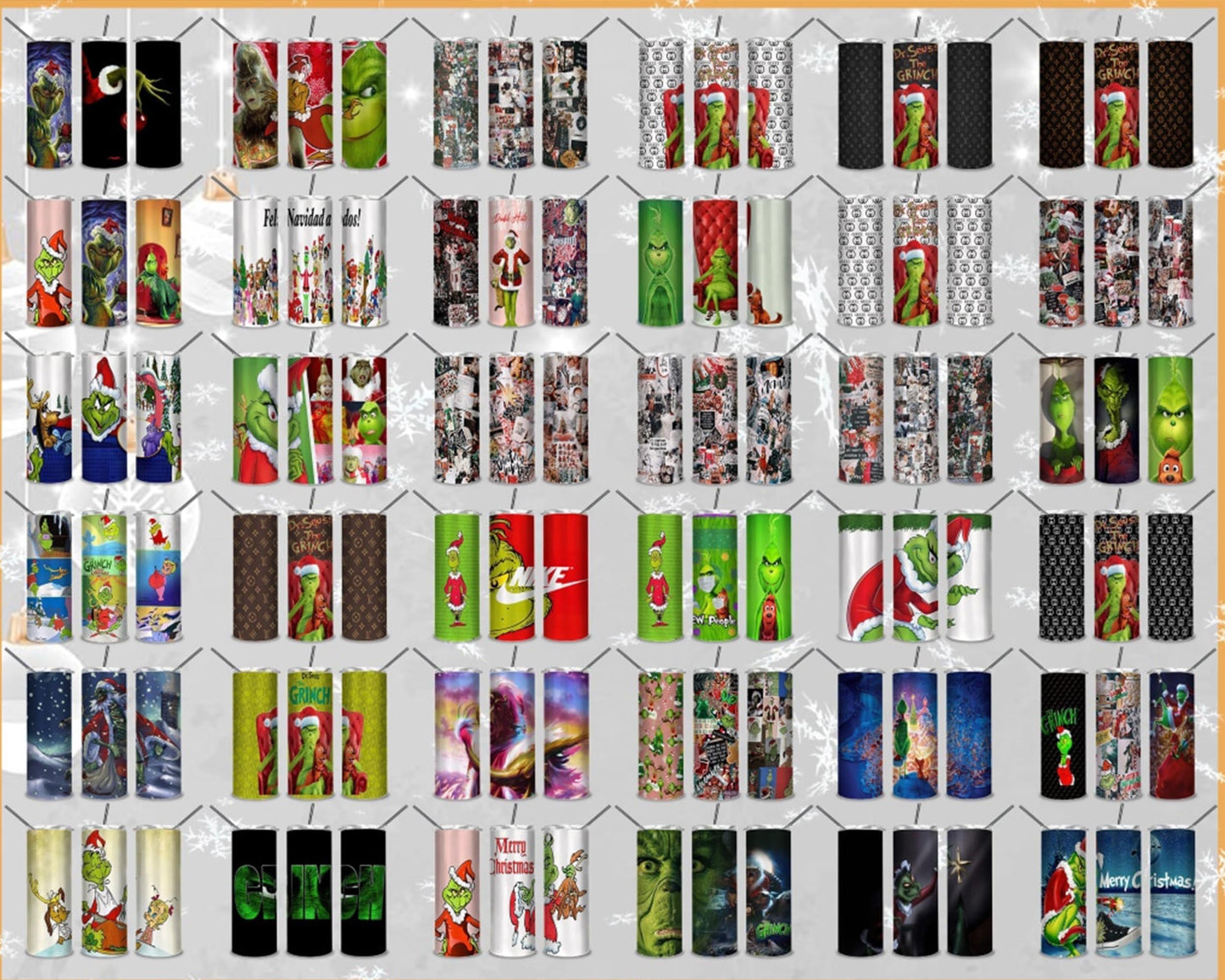 130+ The Grinch 20oz skinny tumbler 2022 designs PNG, Christmas Grinch PNG bundle, Grinchmas 20oz tumbler