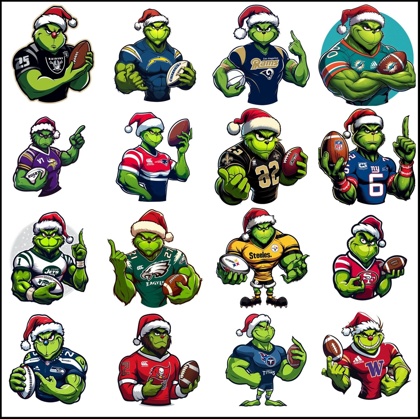Grinch nfl bundle png bundle