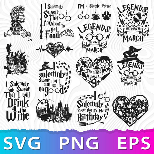 Harry Potter Bundle 32+ PNG SVG