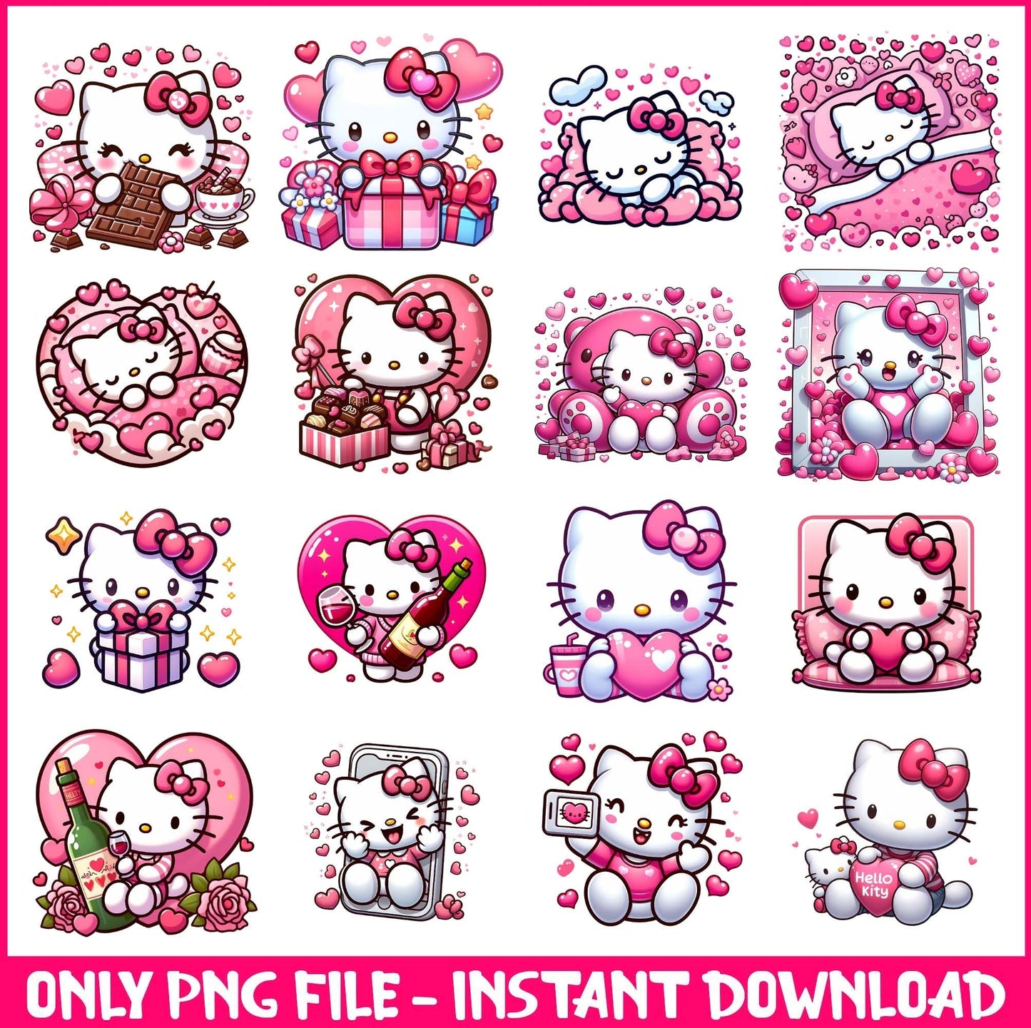 Hello kitty valentine bundle png ver 2
