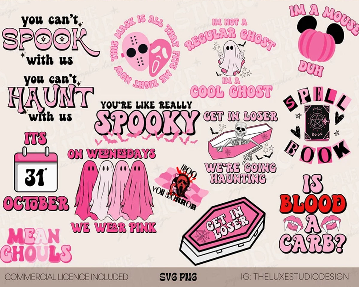 Mean Gal SVG Bundle, Spell Book svg, Mean Gal clip art, halloween mean ghouls bundle