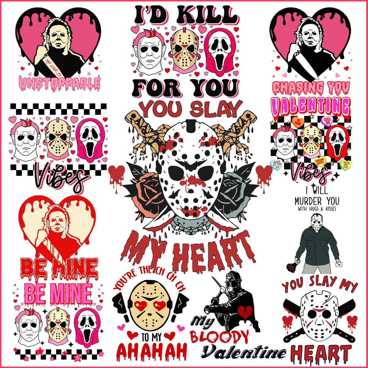 Horror Valentine svg, Valentine's Day Horror Character svg