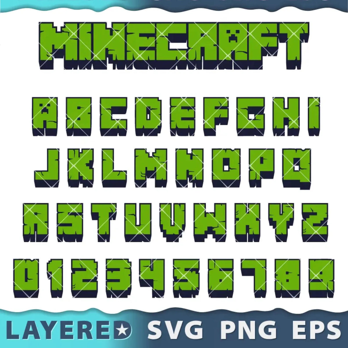 Minecraft Alphabet SVG Bundle