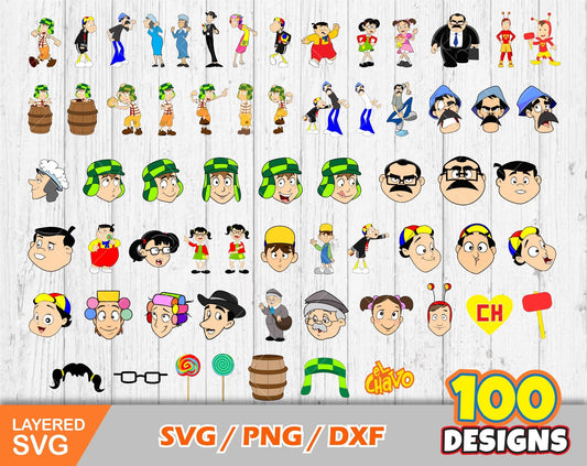 El Chavo del Ocho clipart bundle, svg cut files for Cricut / Silhouette, El Chavo svg, png, dxf, instant download