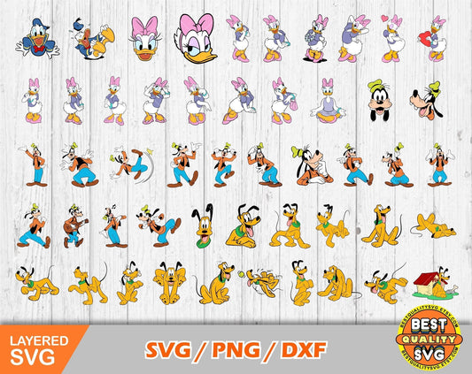 Mickey And Friends Clipart Bundle, 100 Mickey Svg Cut Files