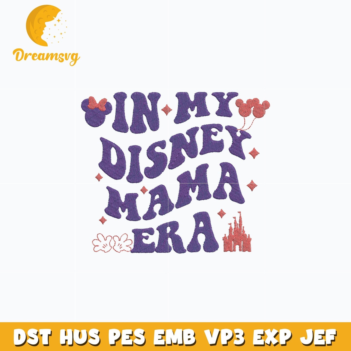 In my disney mama minnie head embroidery design