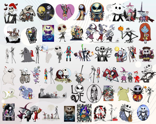 170+ Jack skellington PNG, Nightmare Before Christmas svg, Horror Jack Skellington Bundle png for cricut