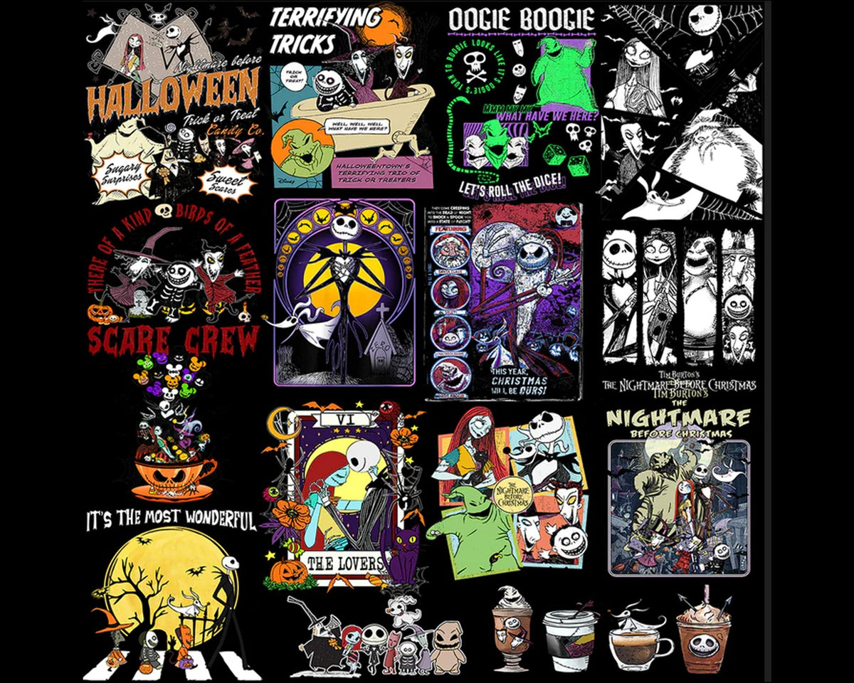 Nightmare Before Christmas PNG Mega Bundle, Jack and saly bundle png