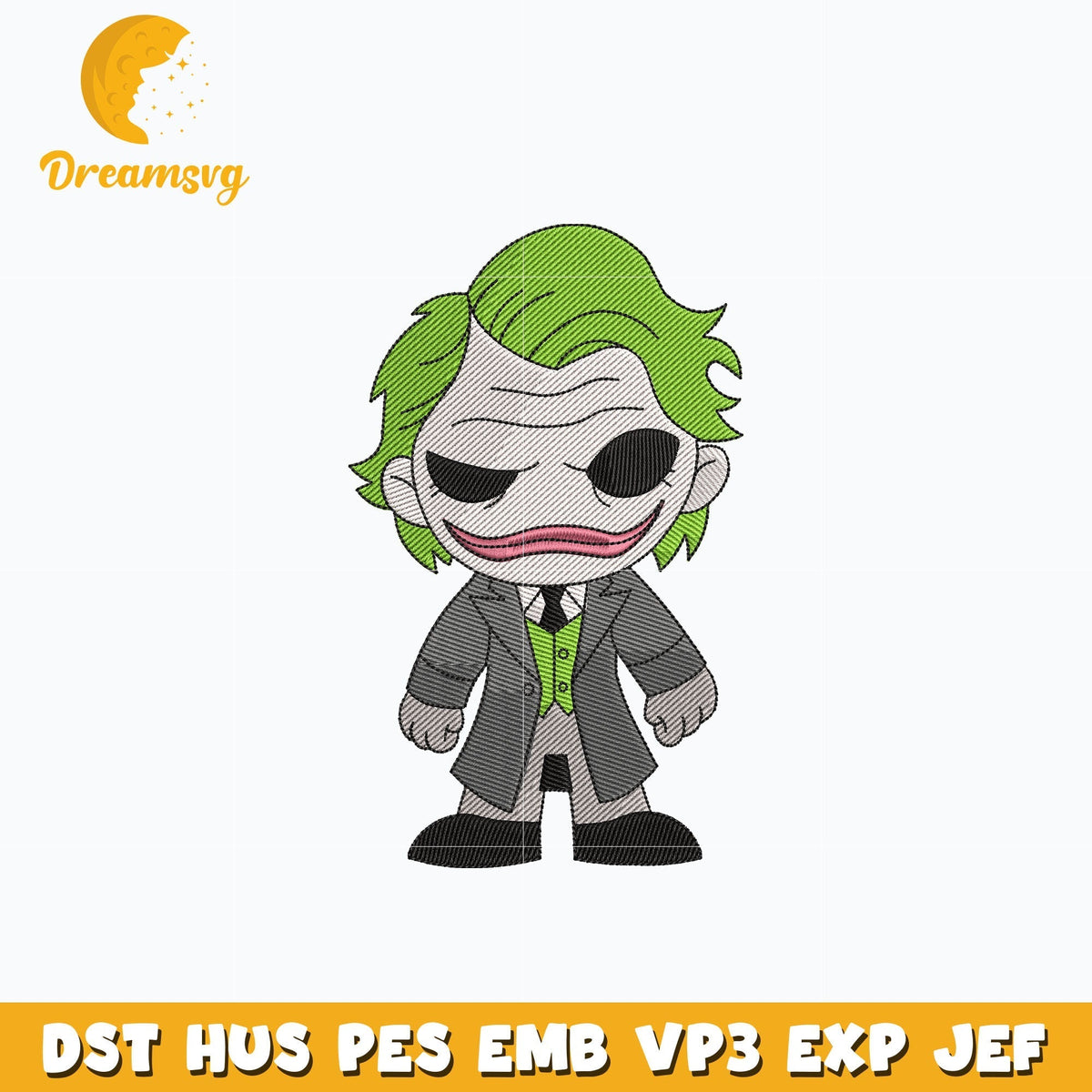 Joker chibi embroidery design