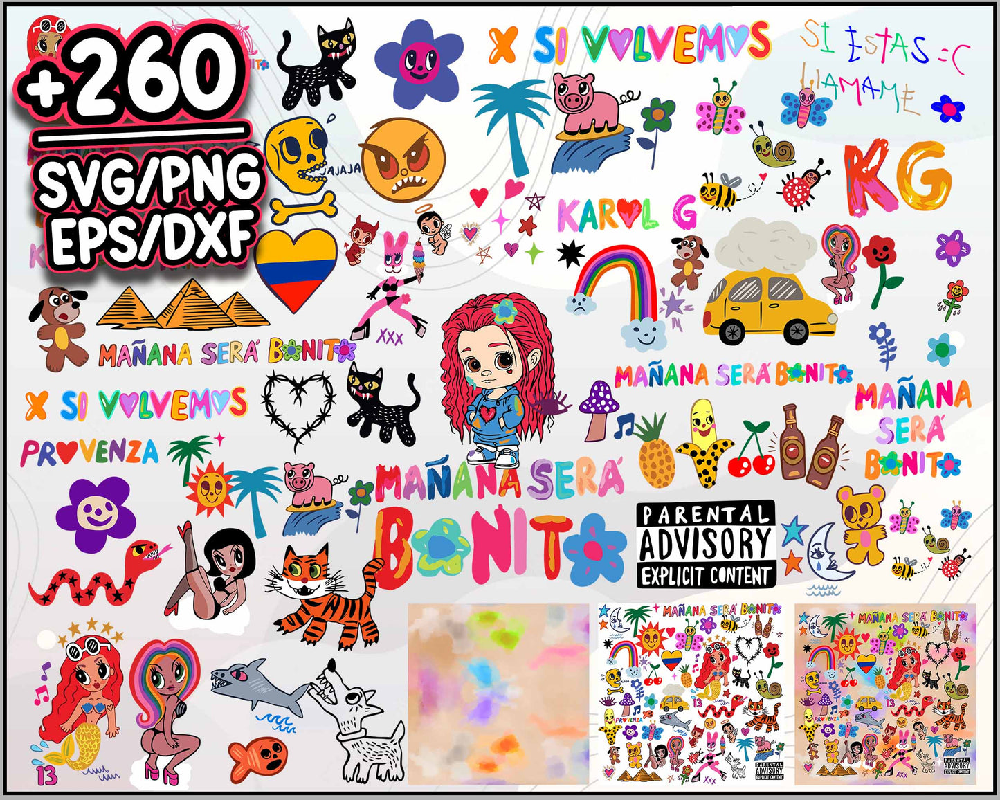 Mega Karol G bundle, Karol mañana será bonito SVG, Karol g mañana sera bonito sublimation, mañana png eps dxf, Digital File