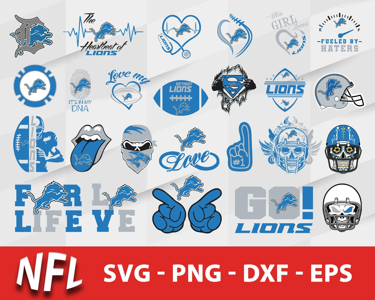 Detroit Lions Svg Bundle, Detroit Lions Svg, Sport Svg, Nfl Svg, Png, Dxf, Eps Digital File.