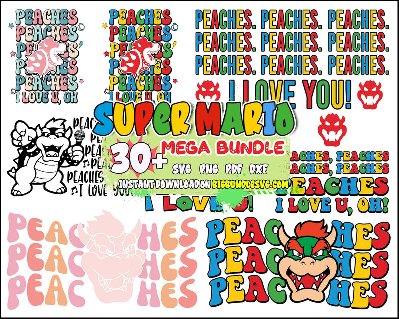 30+ Super Mario svg,png,dxf,eps, Clipart bundle, Files for cricut, Super Mario movie bundle