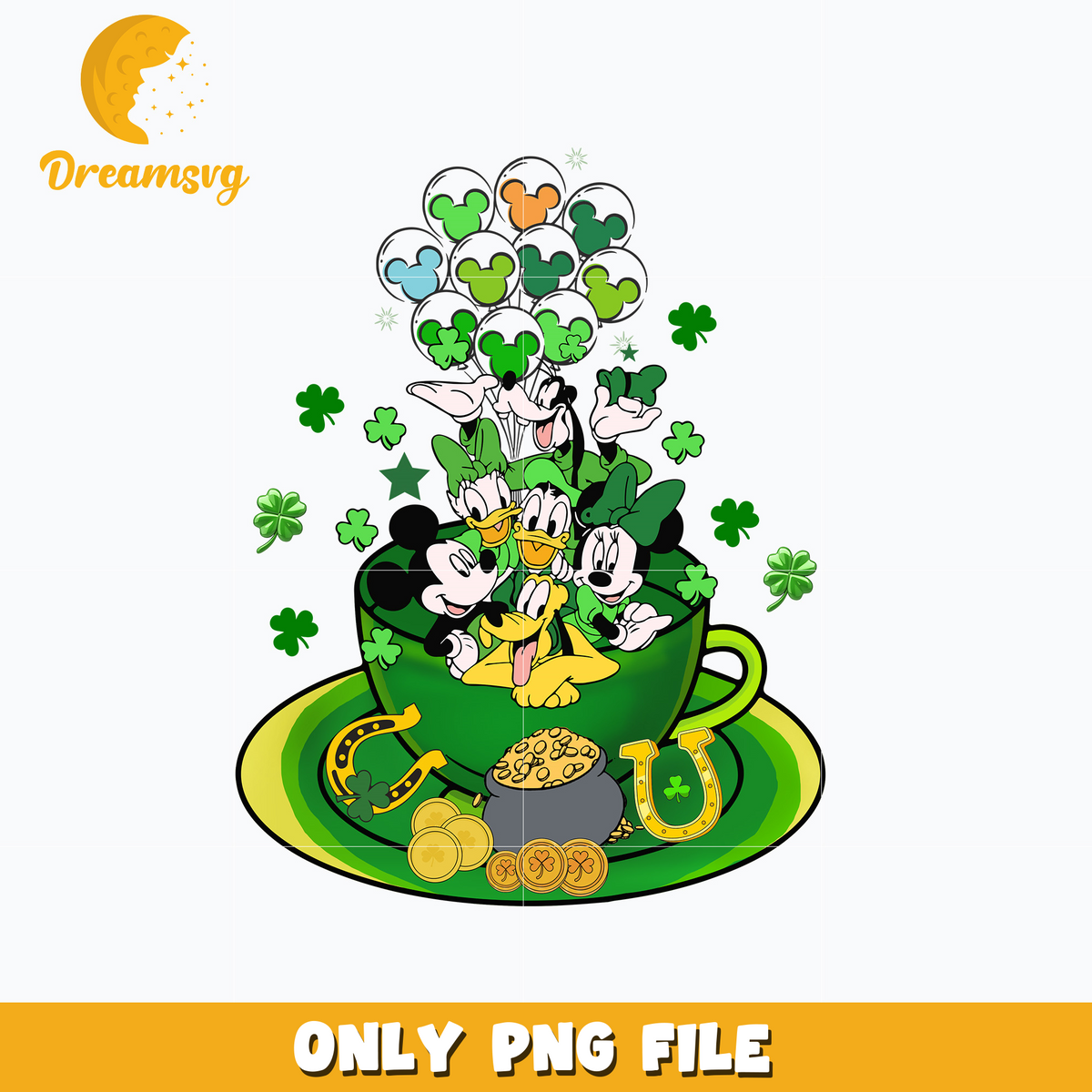 Mickey and friends st. patrick's day png