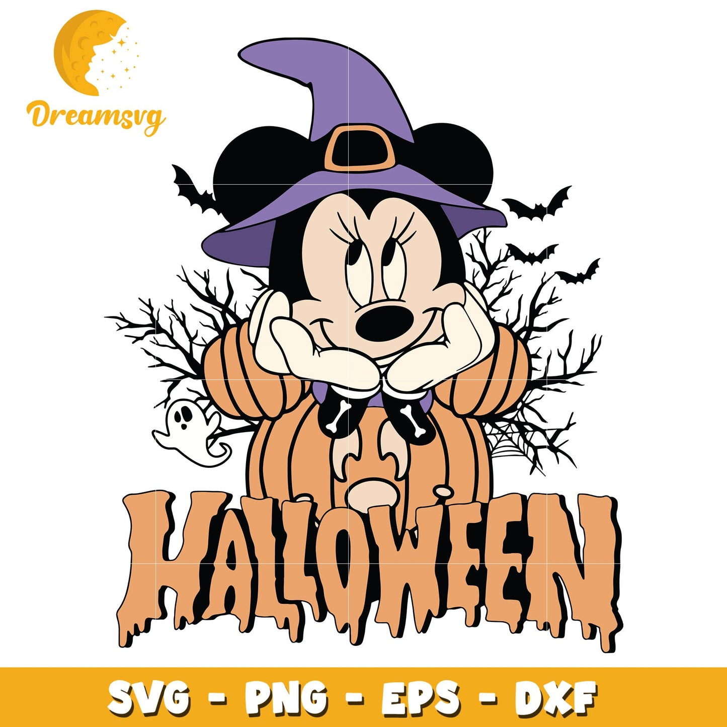 Minnie mouse head Halloween svg