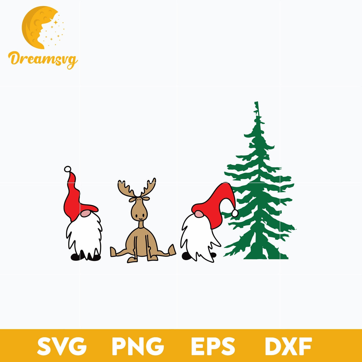 Christmas Gnome Tree SVG, Christmas SVG, PNG DXF EPS Digital File.