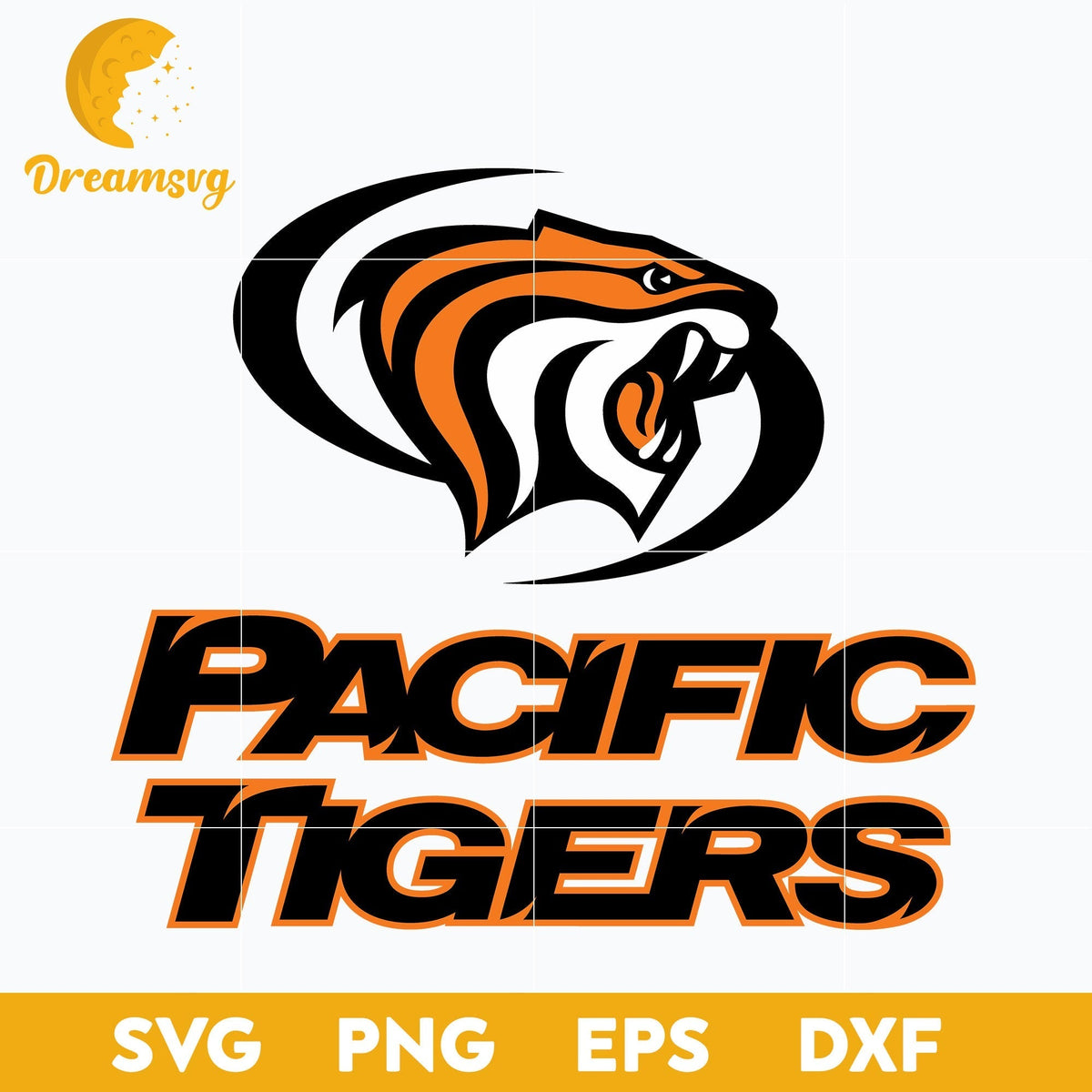 Pacific Tigers Svg, Logo Ncaa Sport Svg, Ncaa Svg, Png, Dxf, Eps Download File.