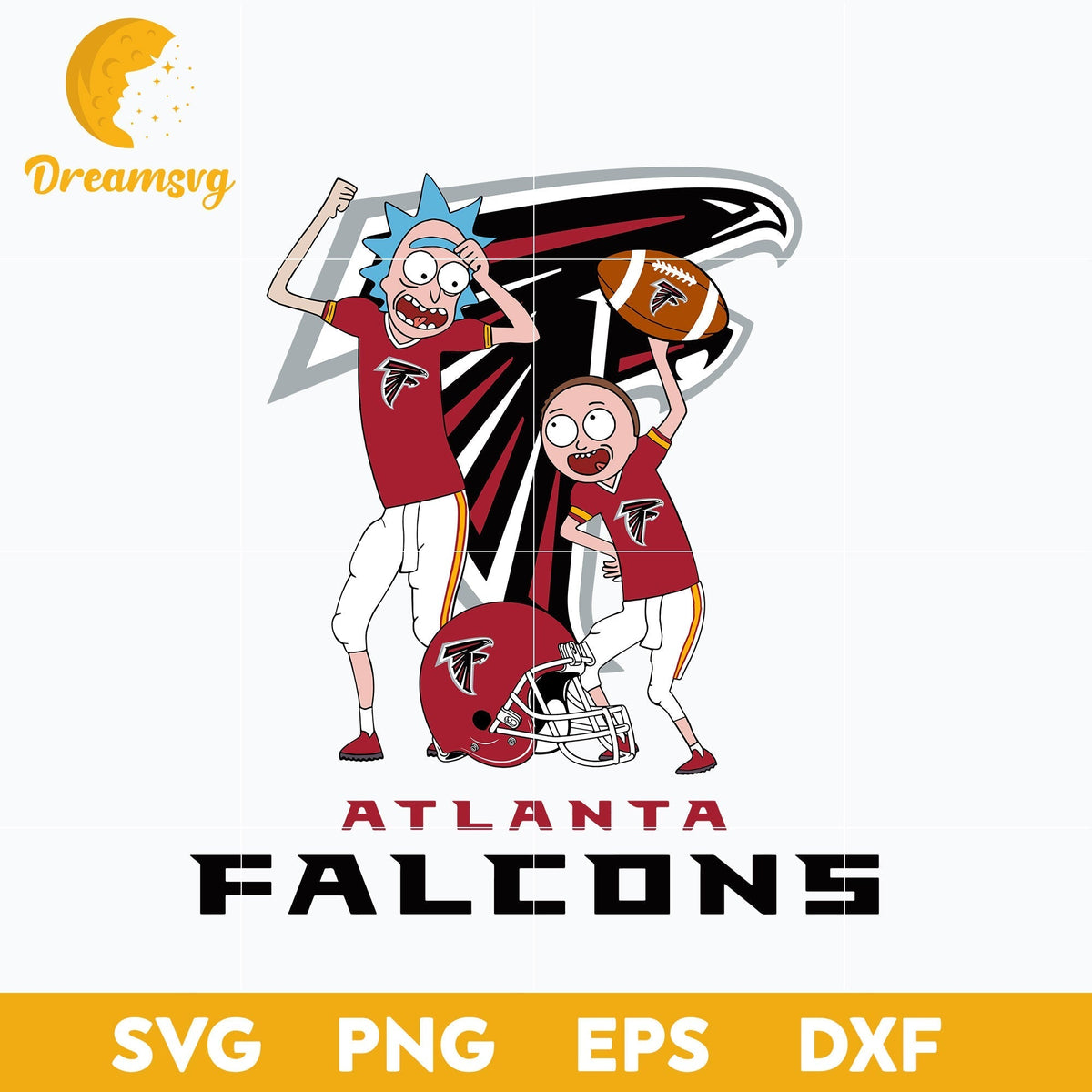 Rick and Morty Atlanta Falcons Svg, Atlanta Falcons Svg, Nfl Svg, Png, Dxf, Eps File