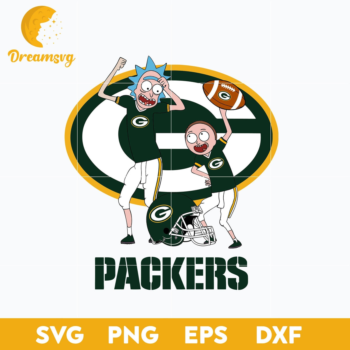 Rick and Morty Green Bay Packers Svg, Green Bay Packers Svg, Nfl Svg, Png, Dxf, Eps File