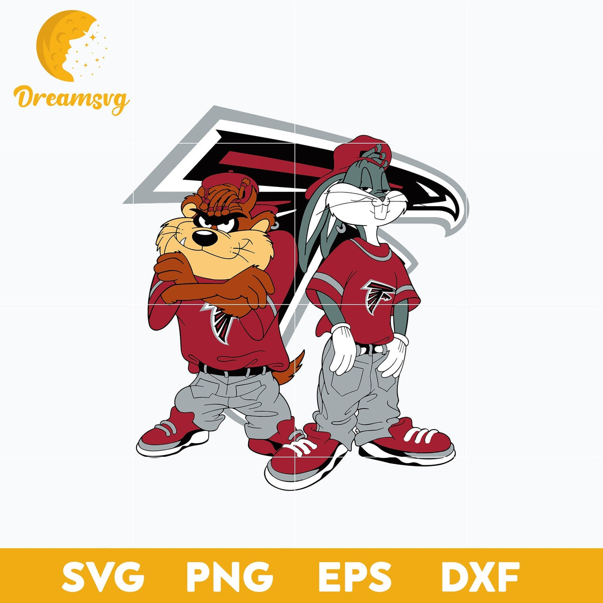 Taz and Bugs Kriss Kross Atlanta Falcons Svg, Atlanta Falcons Svg, Png, Dxf, Eps File