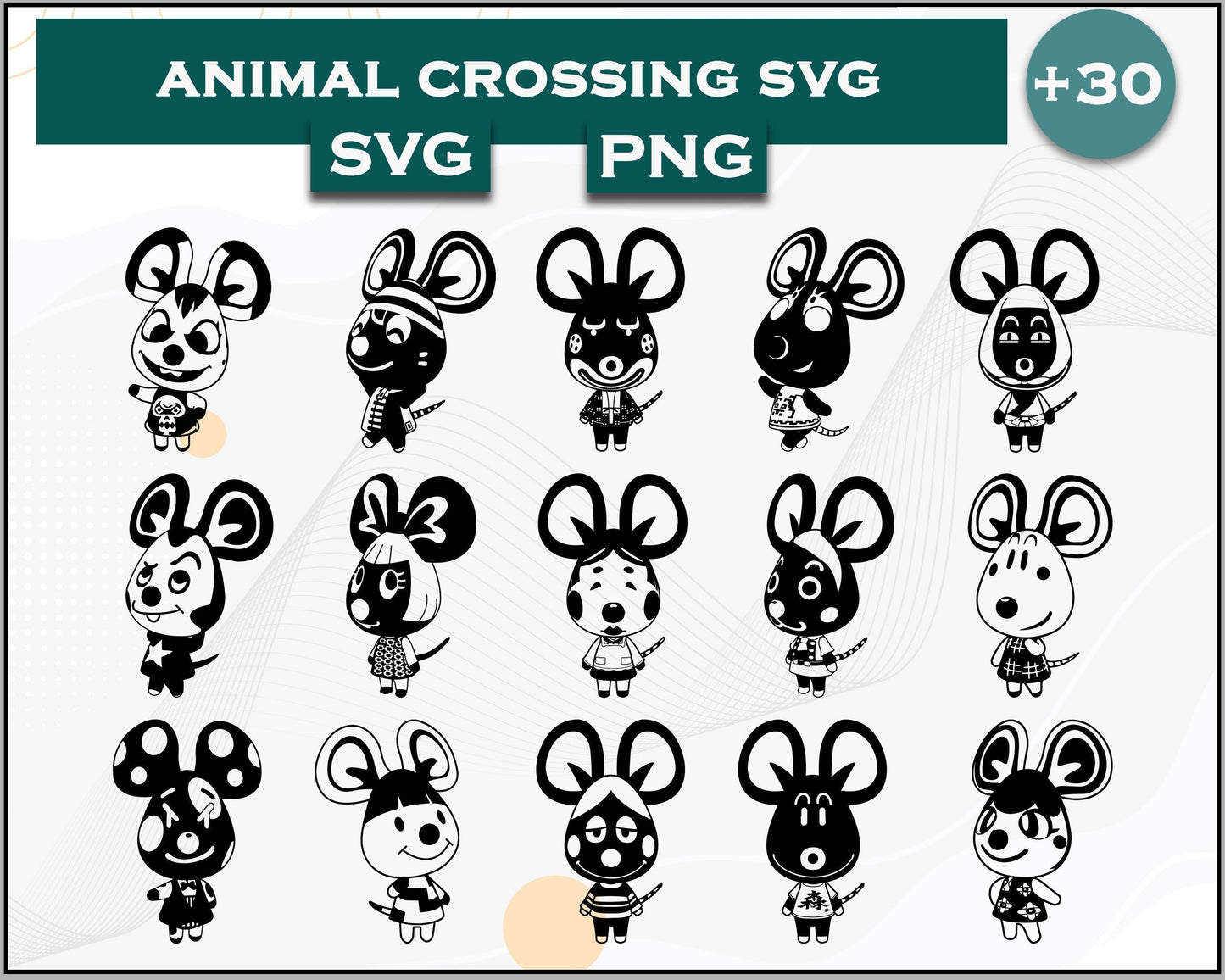 30+ Mouse Svg Bundle, Animal Crossing Svg Bundle, Animal Crossing Svg, Cartoon svg, png digital file