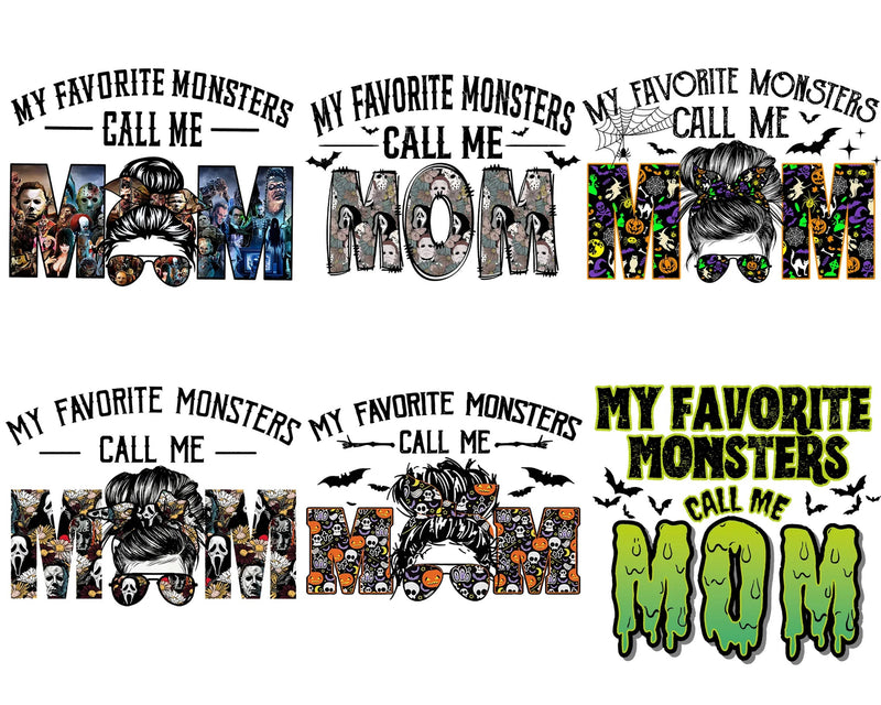 My favorite monster call me mom horror bundle png, Horror movies halloween png