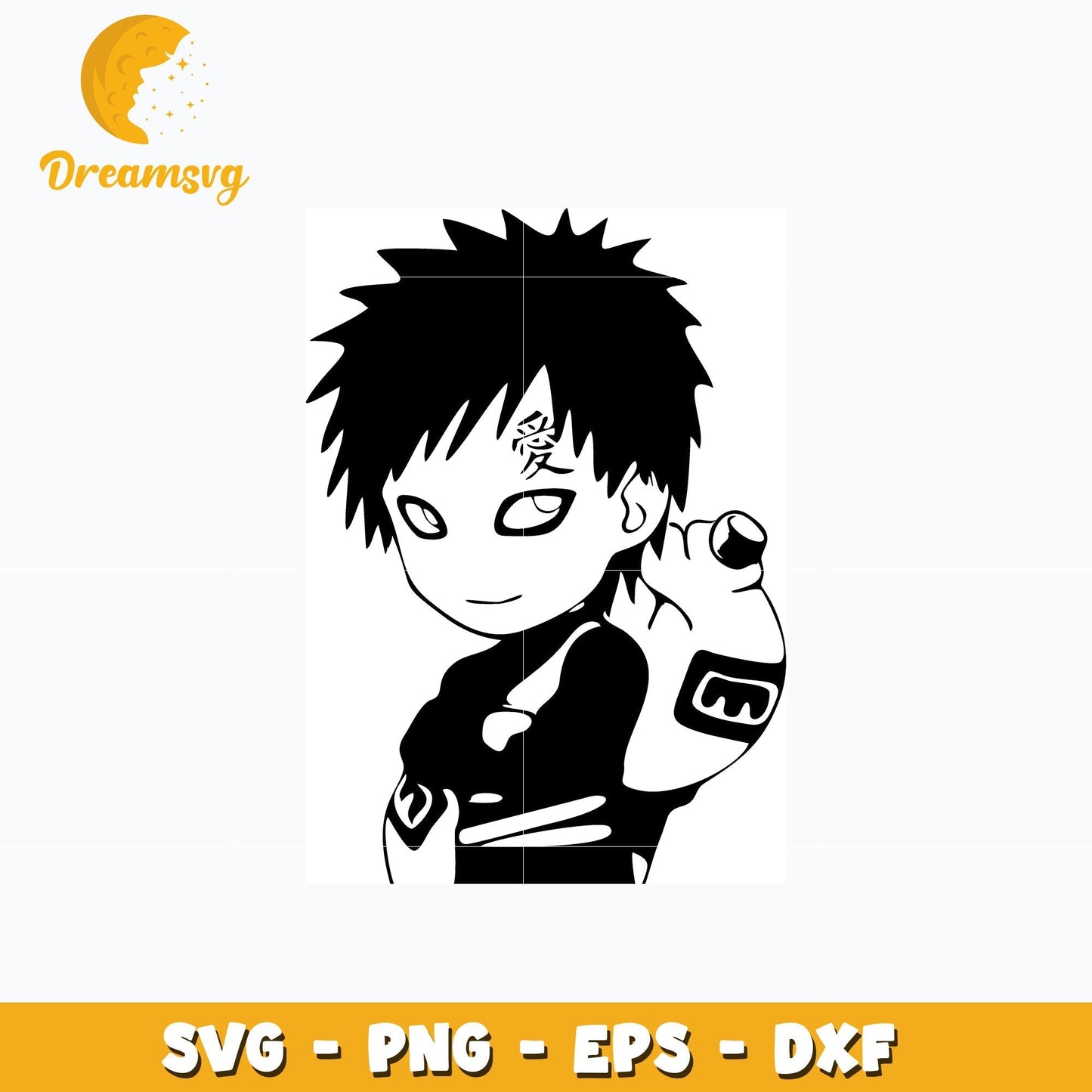 Gaara chibi cute svg, anime svg, Naruto svg