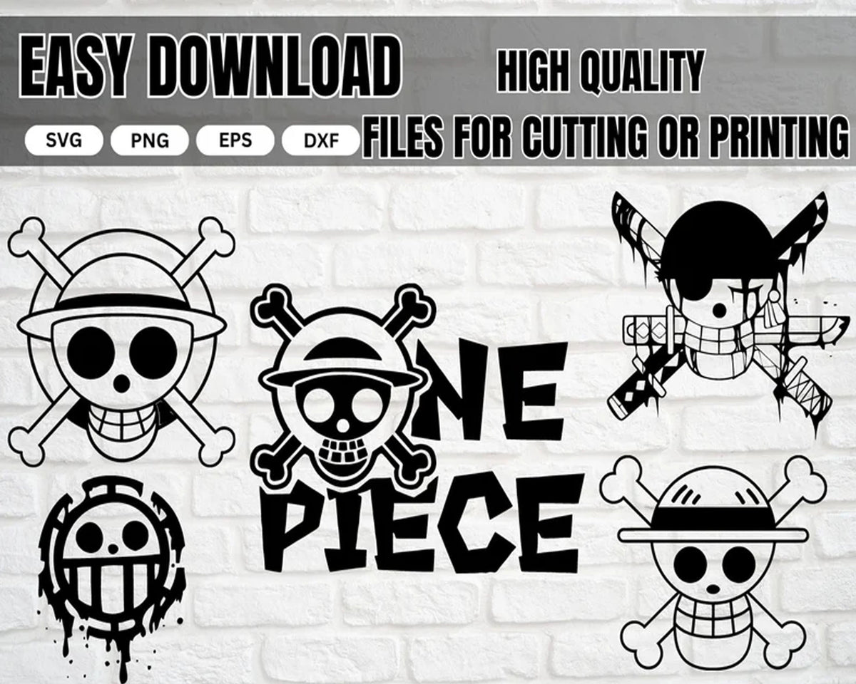One Piece SVG Bundle, Anime Bundle SVG, Silhouette Vector Cut Files