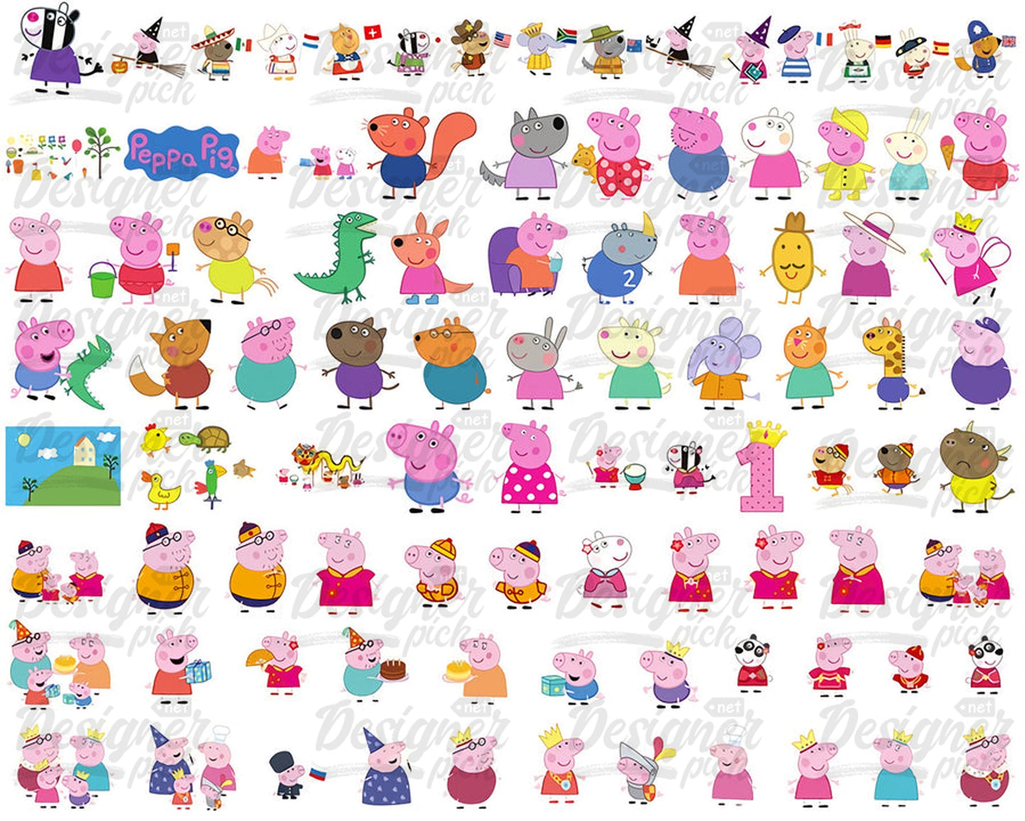 1400+ Peppa Pig Svg bundle - Instant Download