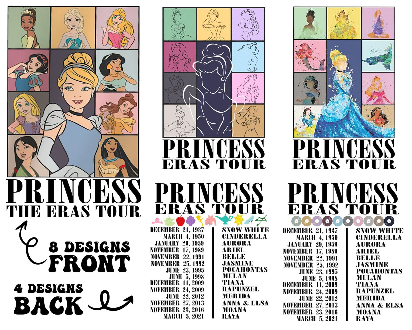 Princess Eras Tour png bundle, Princess png, Swiftie png, Midnight png