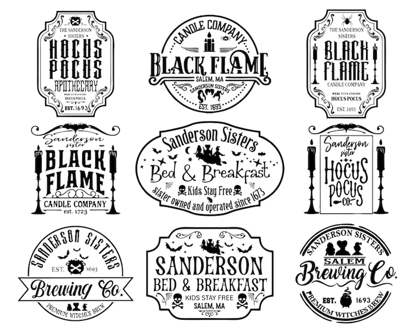 Hocus Pocus SVG Bundle, Sandersonn Sisterss SVG, Instant download