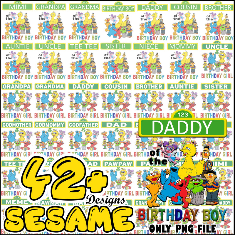Sesame birthday png bundle trending ver 3
