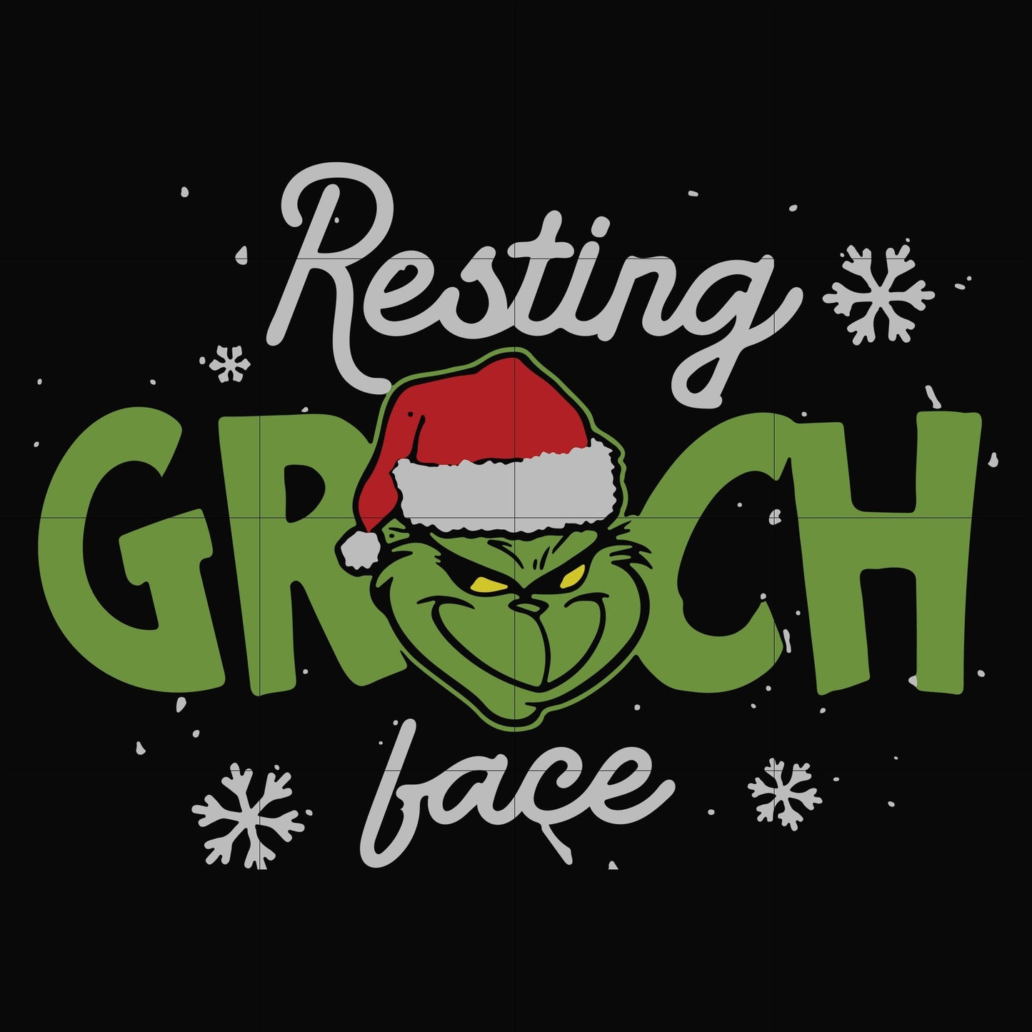 Resting Grinch face svg, png, dxf, eps digital file NCRM13072031