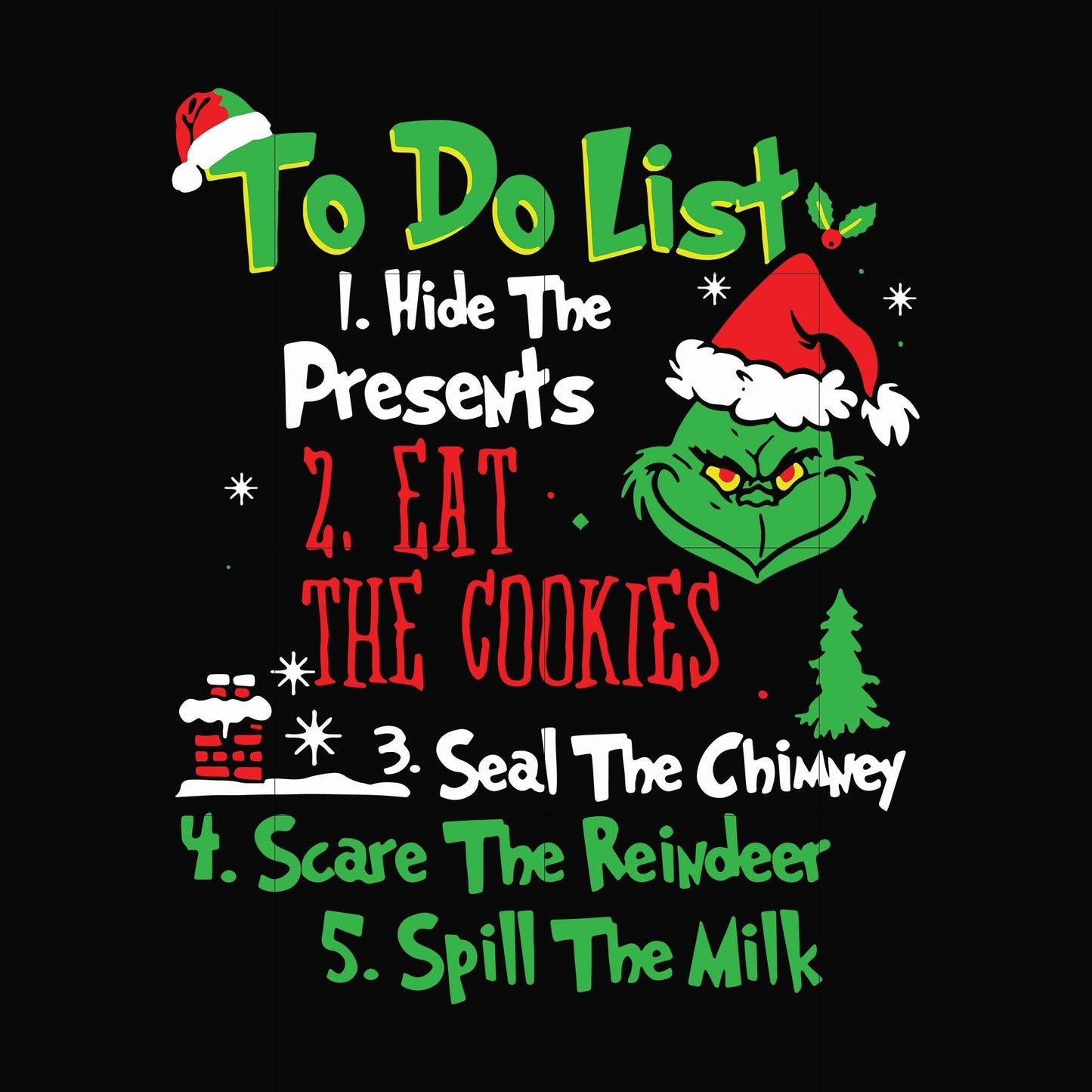 Grinch to do list svg, christmas svg, png, dxf, eps digital file NCRM1607208
