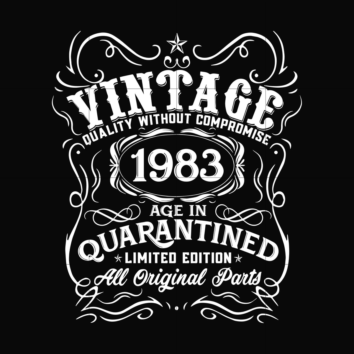 Vintage 1983 age in quarantined limited edition svg, limited edition svg, 1983 birthday svg, png, dxf, eps digital file NBD0110
