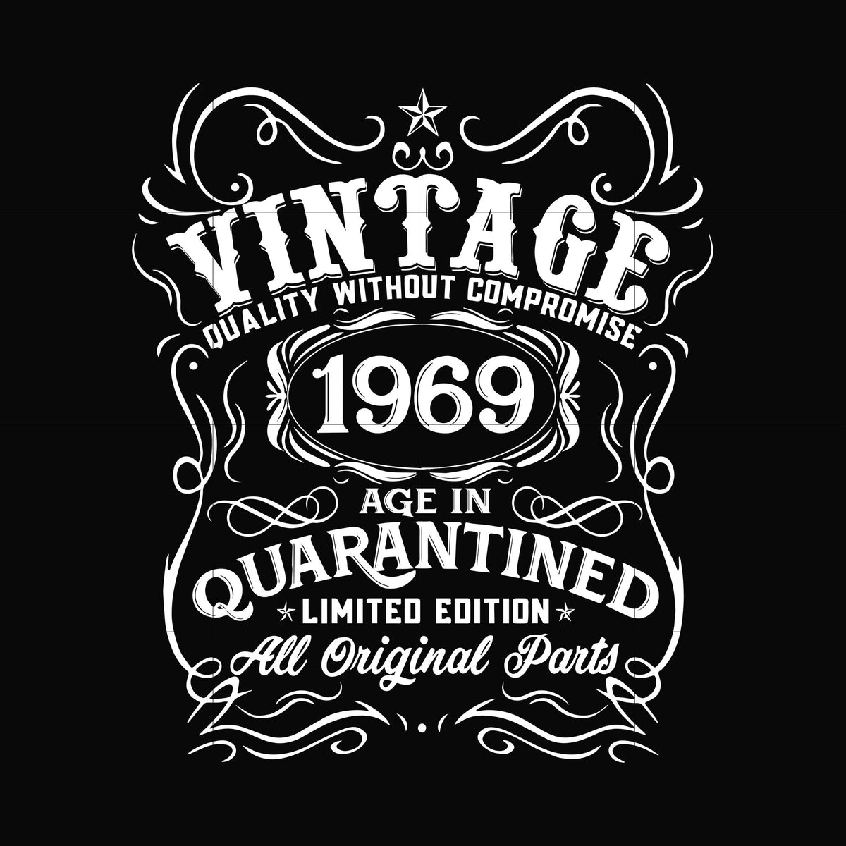 Vintage 1969 age in quarantined limited edition svg, limited edition svg, 1969 birthday svg, png, dxf, eps digital file NBD0096