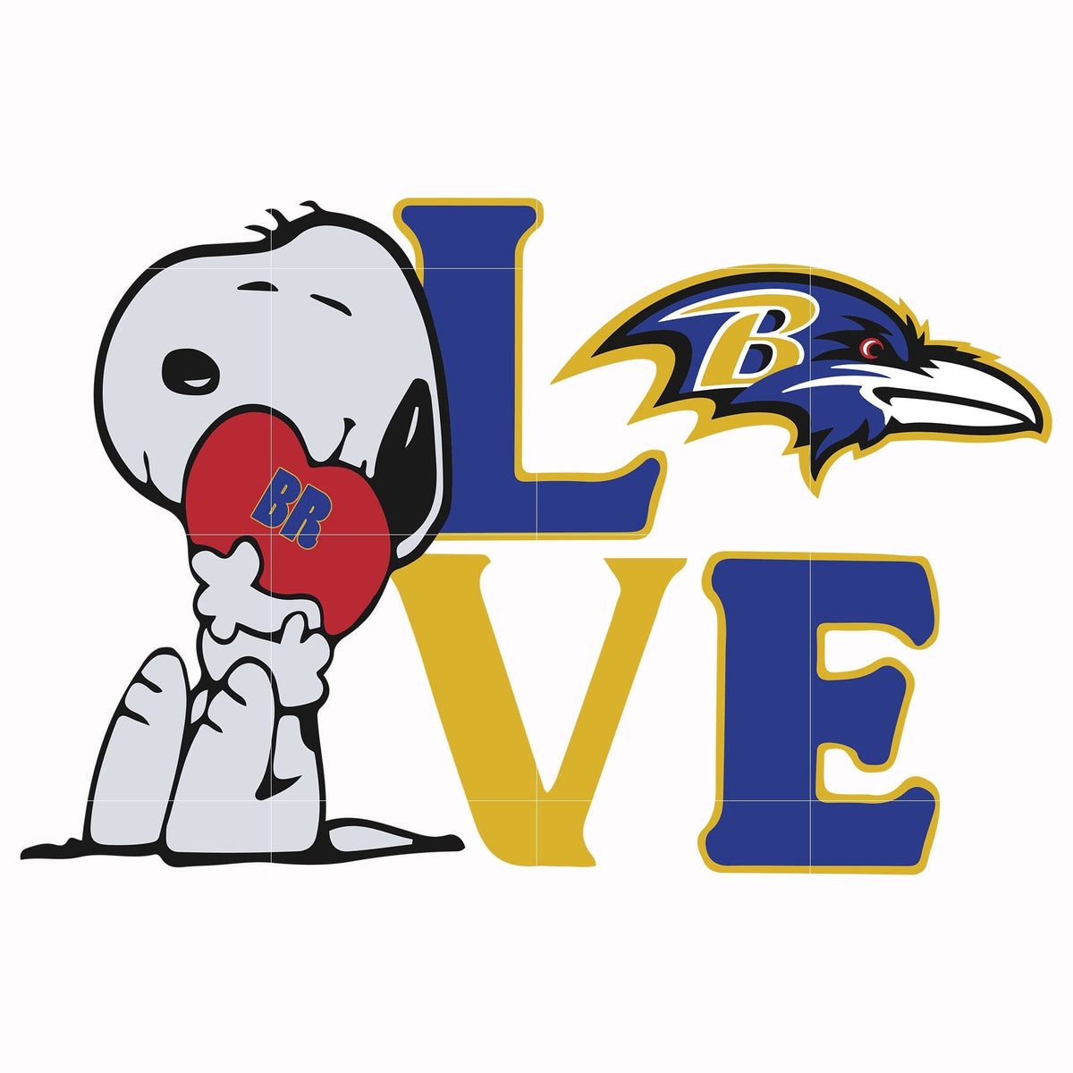 snoopy love Baltimore Ravens svg, png, dxf, eps digital file TD3