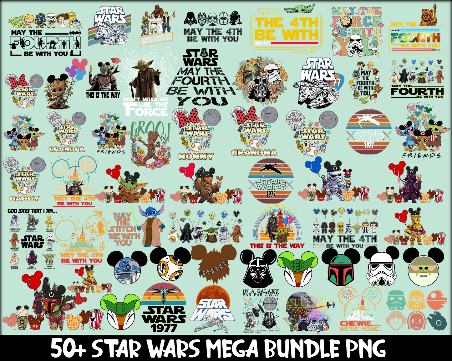 Star wars bundle png, Star wars png, Instant Download