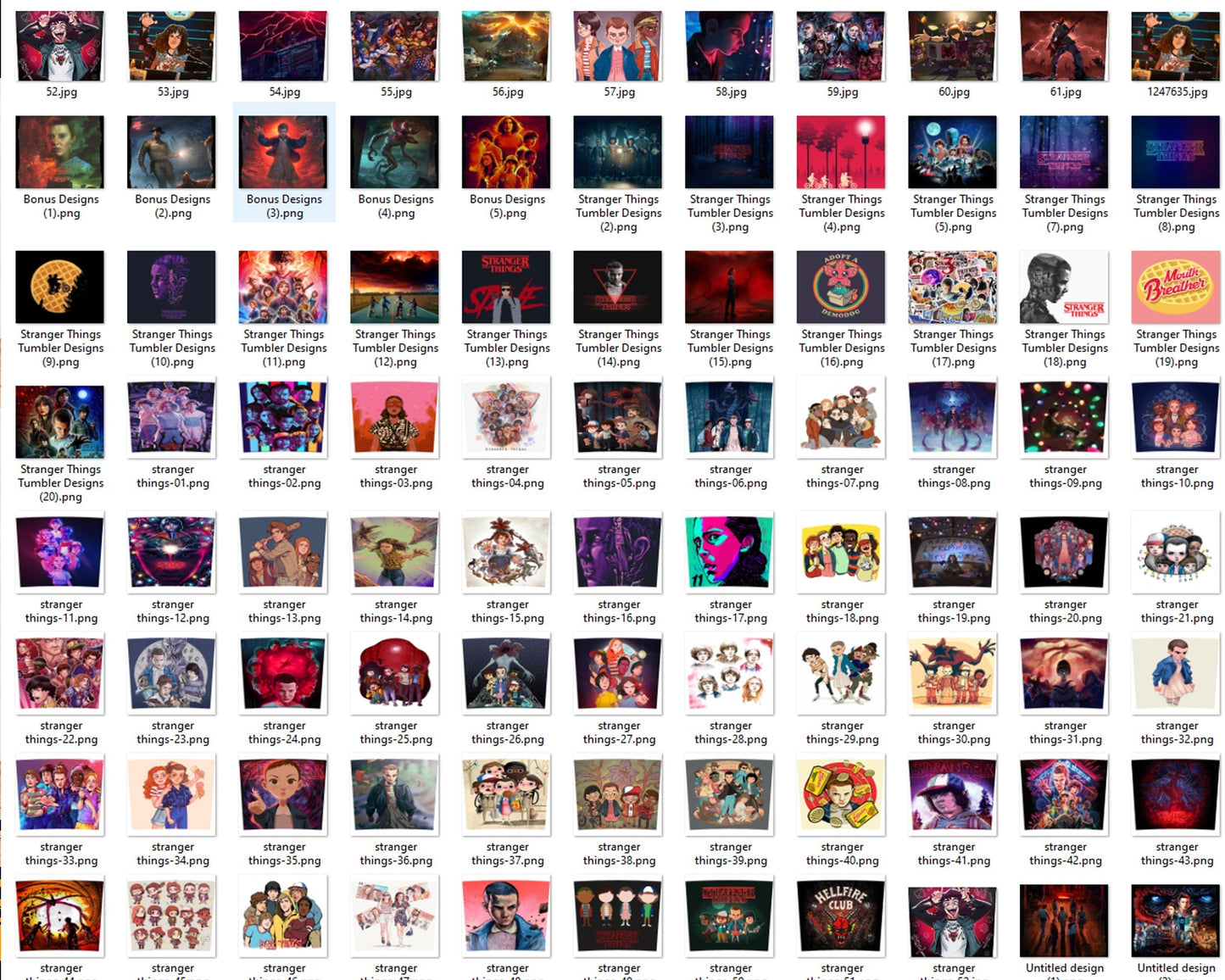 82 Stranger Things Tumbler Bundle, Stranger Things tumbler for wraping, Stranger Things Prints download