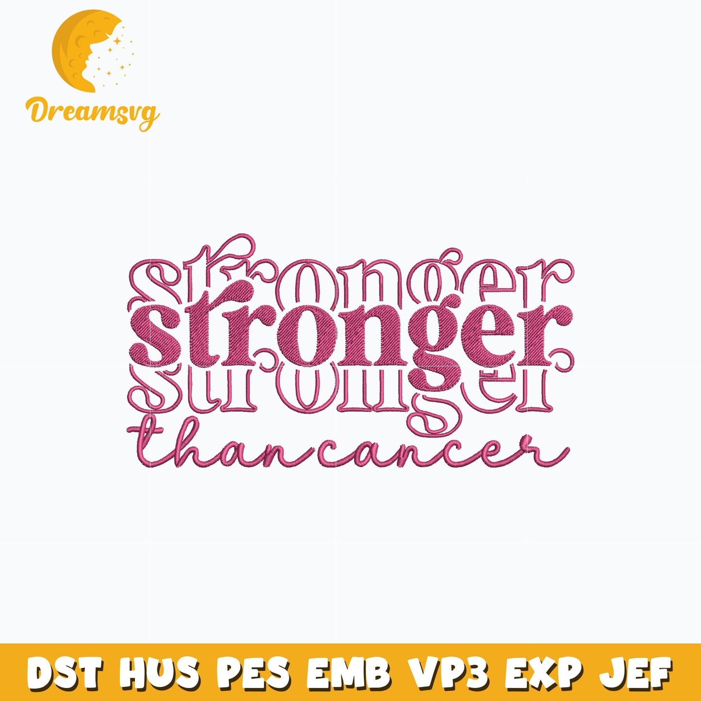 Stronger than cancer embroidery