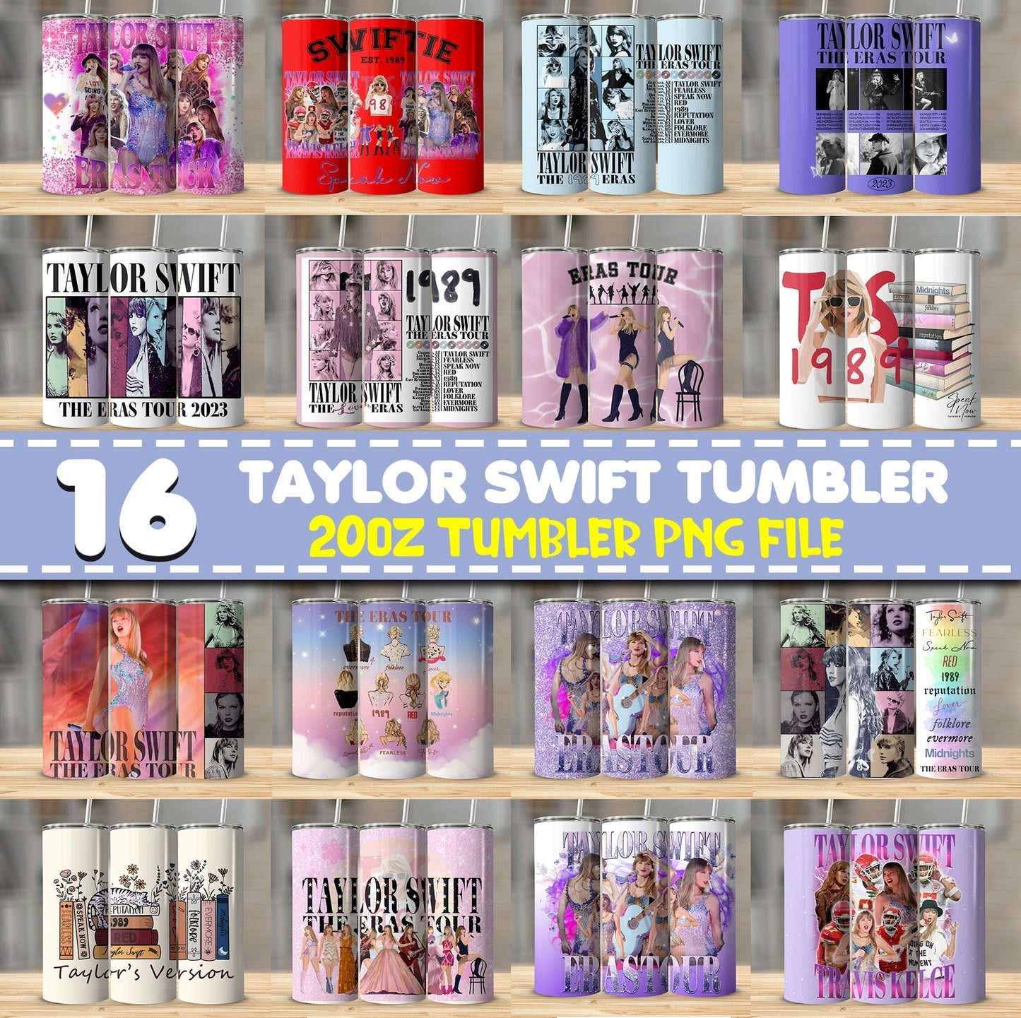 Taylor Swift The Eras Tour tumbler 20oz bundle png
