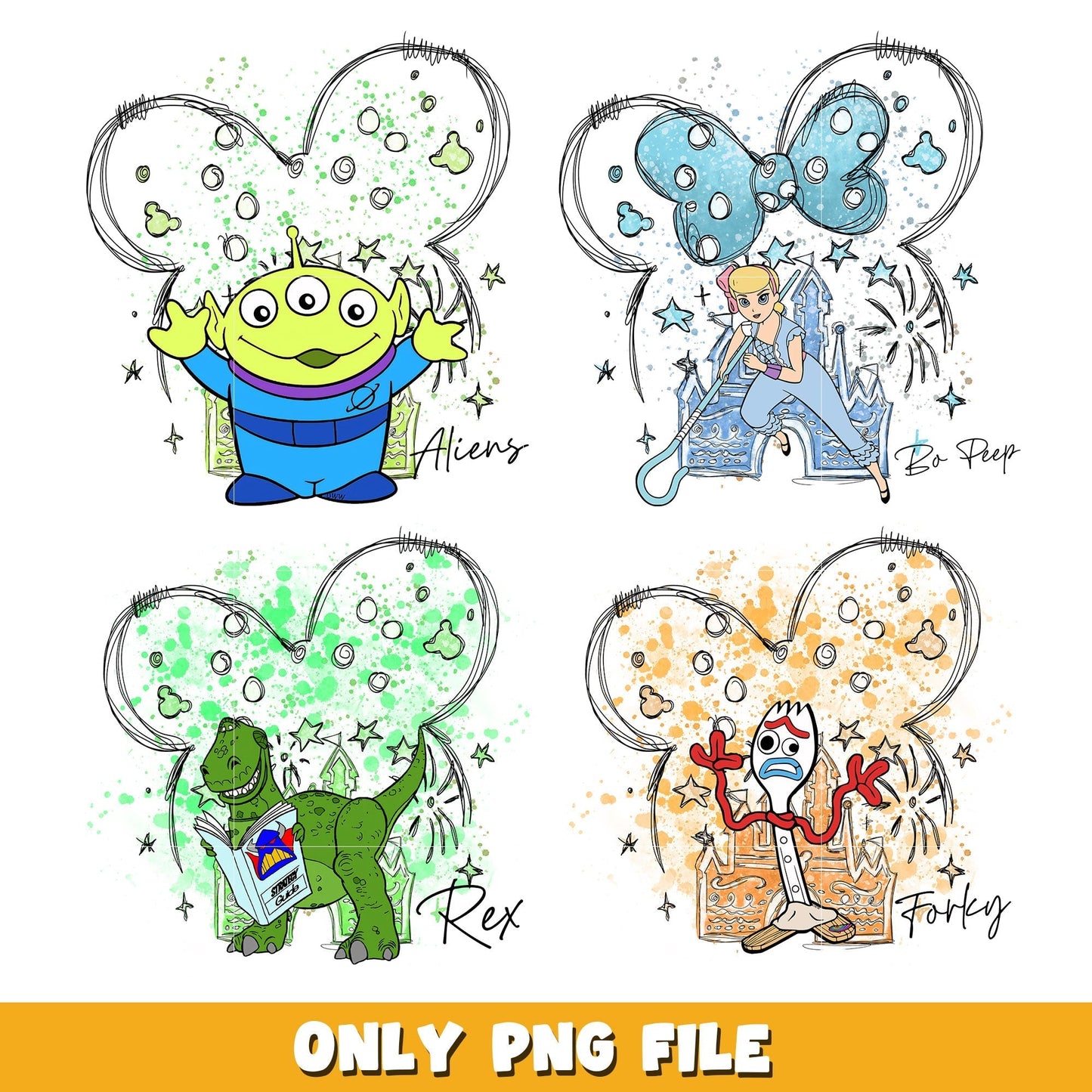 Toy Story Mickey Head bundle png, Toy Story png, Disney cartoon png, Digital download