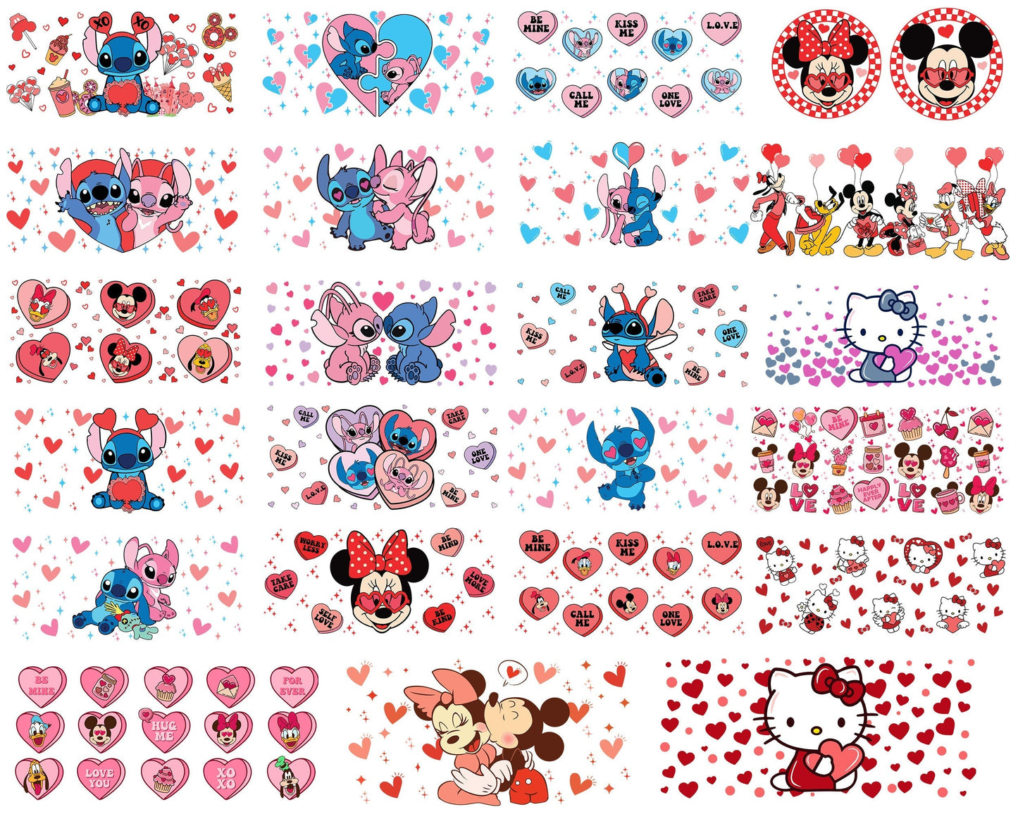 170+ Valentine Cartoon Wrap Glass Can, Happy Valentine 16oz Libbey Glass Wrap SVG, png, eps, dxf, Digital Download