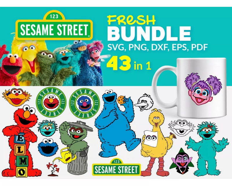 Sesame Street SVG, Sesame Street Characters Layered SVG, Sesame Street Cricut Files, Sesame Street PNG
