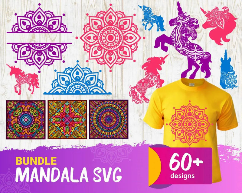Mandala Svg Files for Cricut and Silhouette, 60+ Mandala Clipart & Cut Files
