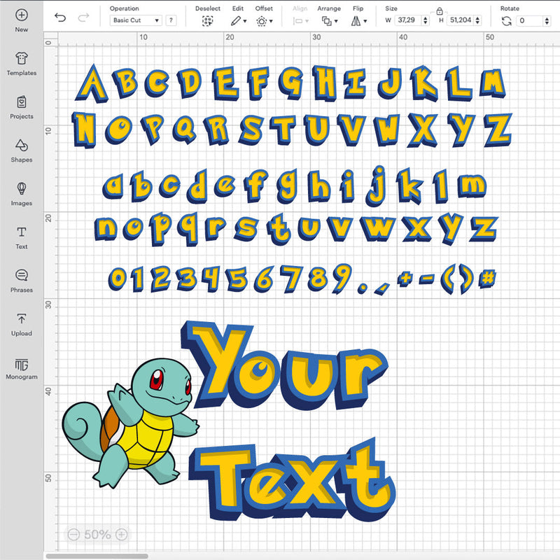 Pokemon Font SVG, Pokemon Layered Font, Pokemon Letters SVG, Pokemon Alphabet SVG