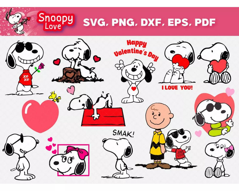 Snoopy PNG & SVG Files for Cricut and Silhouette, 40+ Snoopy Clipart & Cut Files