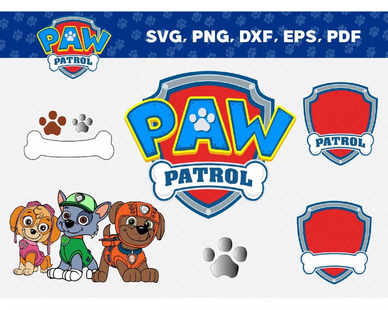 Paw Patrol SVG, Paw Patrol Alphabet SVG, Paw Patrol Layered SVG, Paw Patrol Clipart Images