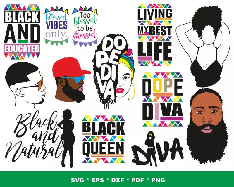Afro Man Svg Files for Cricut and Silhouette - Cut Files & Clipart Images