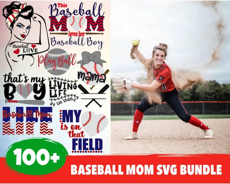 Baseball Mom SVG Files for Cricut and Silhouette, Baseball Mom Clipart & PNG Files