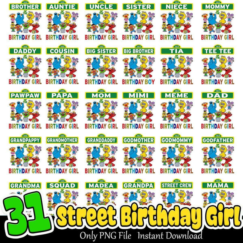 Street Birthday Girl Bundle Png 31+ Birthday Invitation PNG Instant Download